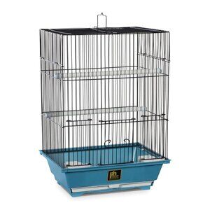 Small Slate Bird Cage - Size: 11.3"L x 9.0"W x 16.3"H - Blue